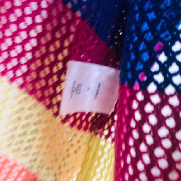 BLAIR Multicolor Colorblock Open Knit Cardigan Size X-Large - Picture 5 of 9